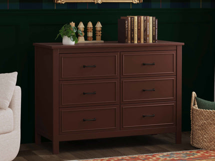 M12826CR,DaVinci,Charlie 6-Drawer Double Dresser in Crimson