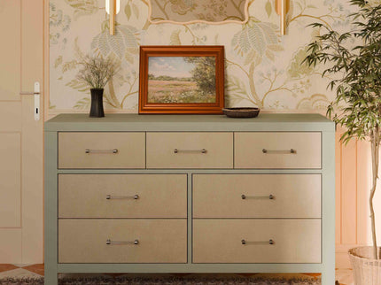 M24816FSPSEW,Namesake,Eloise 7-Drawer Assembled Dresser in French Sage and Performance Sand Eco-Weave