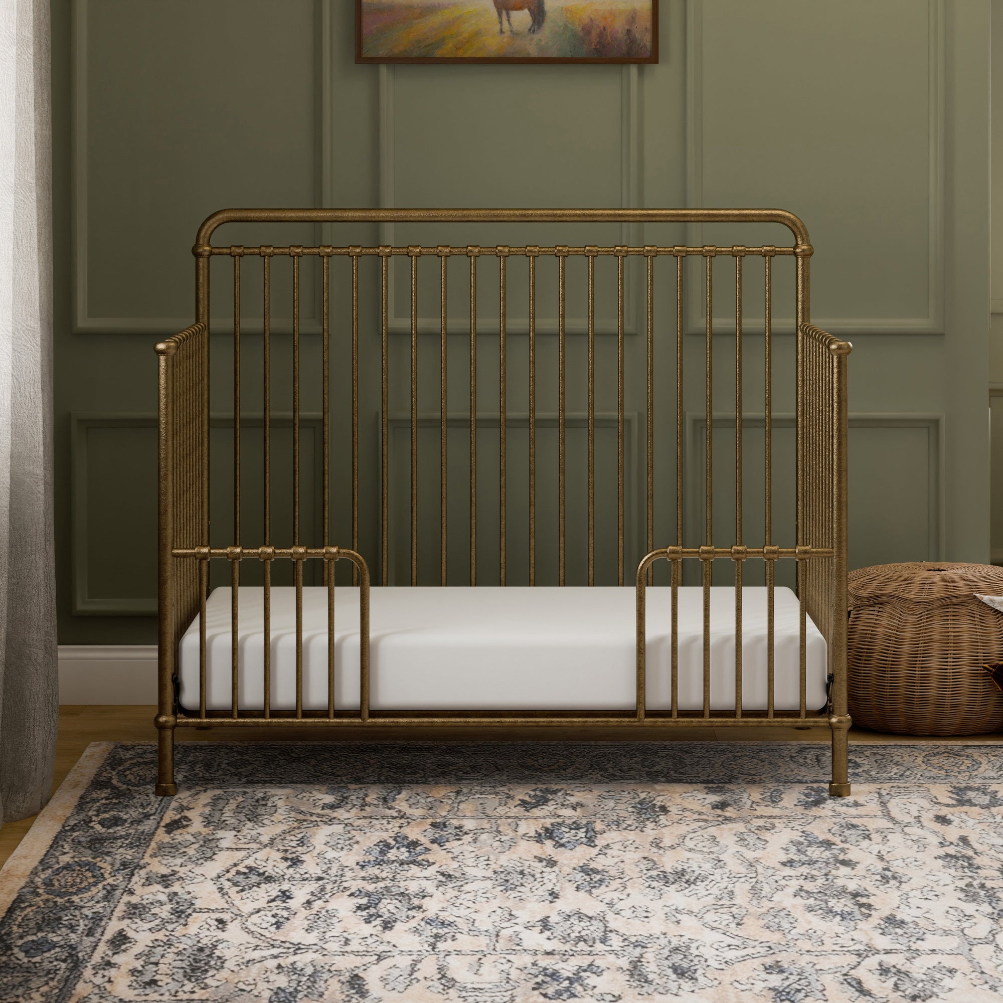 M15301VG,Namesake,Winston 4-in-1 Convertible Crib in Vintage Gold
