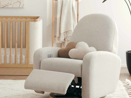 M23188PBEWLB,Babyletto,Nami Glider Recliner w/ Electronic Control and USB in Performance Beach Eco-Weave w/ Light Wood Base