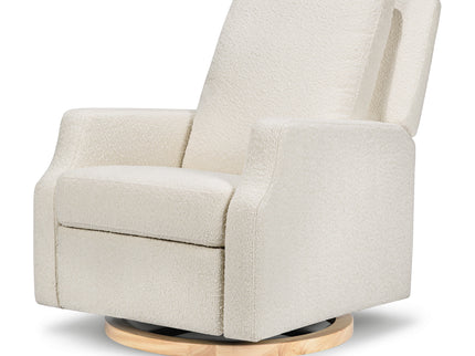 M22287WBLB,Namesake,Crewe Recliner and Swivel Glider in Ivory Boucle w/Light Wood Base