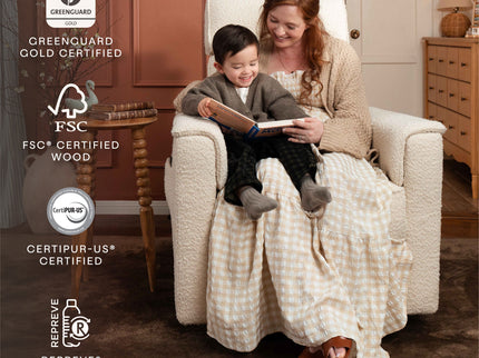 M17183PWB,Namesake,Willa Deluxe Power Glider Recliner w/Heat&Massage in Performance Ivory Boucle