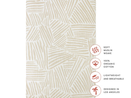 T29234,Babyletto,Oat Stripe Muslin All-Stages Bassinet Sheet in GOTS Certified Organic Cotton