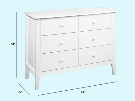 F11526W,Carter's,Morgan 6-Drawer Double Dresser in White