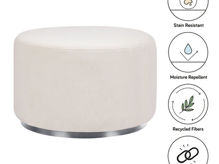M10185PCMEW,Babyletto,Tuba Gliding Ottoman in Performance Cream Eco-Weave