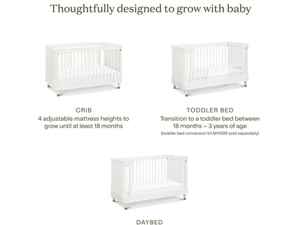 B14301RW,Namesake,Tanner 3-in-1 Convertible Crib in Warm White
