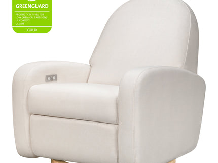 M23188PCMEWLB,Babyletto,Nami Glider Recliner w/ Electronic Control and USB in Performance Cream Eco-Weave w/Light wood base