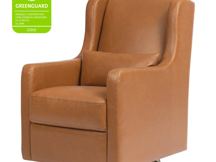 M22187TANG,Babyletto,Wally Swivel Glider in Tan Vegan Leather w/Gold Base