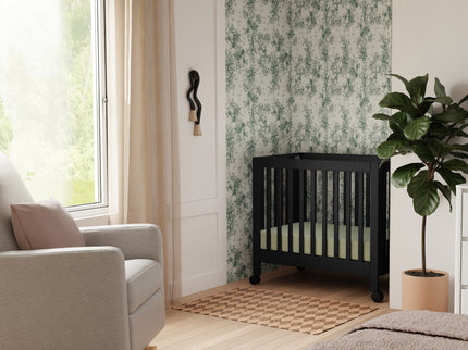 M6698B,Babyletto,Origami Mini Crib in Black Finish