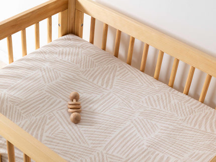 T29233,Babyletto,Oat Stripe Muslin All-Stages Midi Crib Sheet in GOTS Certified Organic Cotton