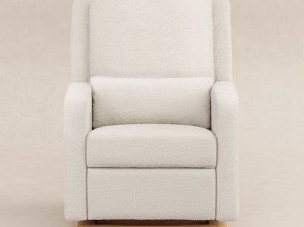 M23085WBLB,Babyletto,Sigi Glider Recliner w/ Electronic Control and USB in Ivory Boucle w/Light Wood Base