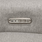 B17186PGEWLB,Monogram by Namesake,Willa Plus Power Glider Recliner w/ Power Headrest in Performance Grey Eco-Weave w/Light Wood Base