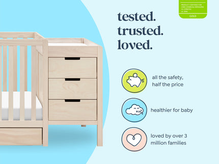 F11991NX,Carter's,Colby 4-in-1 Convertible Crib & Changer Combo in Washed Natural