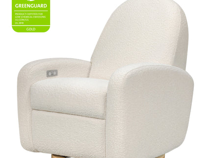 M23188WBLB,Babyletto,Nami Glider Recliner w/ Electronic Control and USB in Ivory Boucle w/Light Wood Base