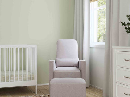 M11687GCM,DaVinci,Olive Glider and Ottoman in Grey Finish w/Cream Piping