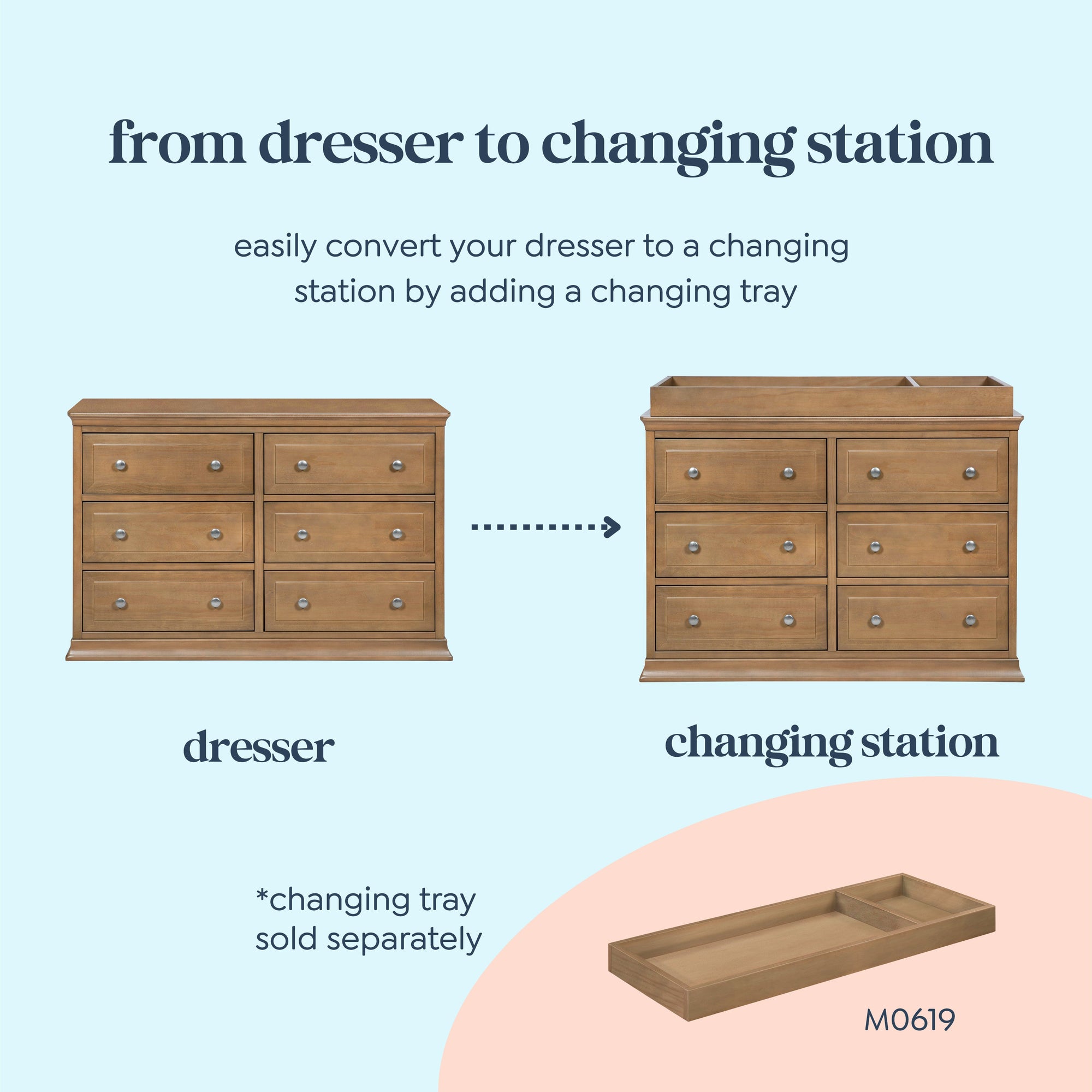 M4426HN,DaVinci,DaVinci Signature 6-Drawer Double Dresser in Hazelnut