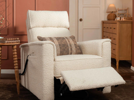 M17183PWB,Namesake,Willa Deluxe Power Glider Recliner w/Heat&Massage in Performance Ivory Boucle