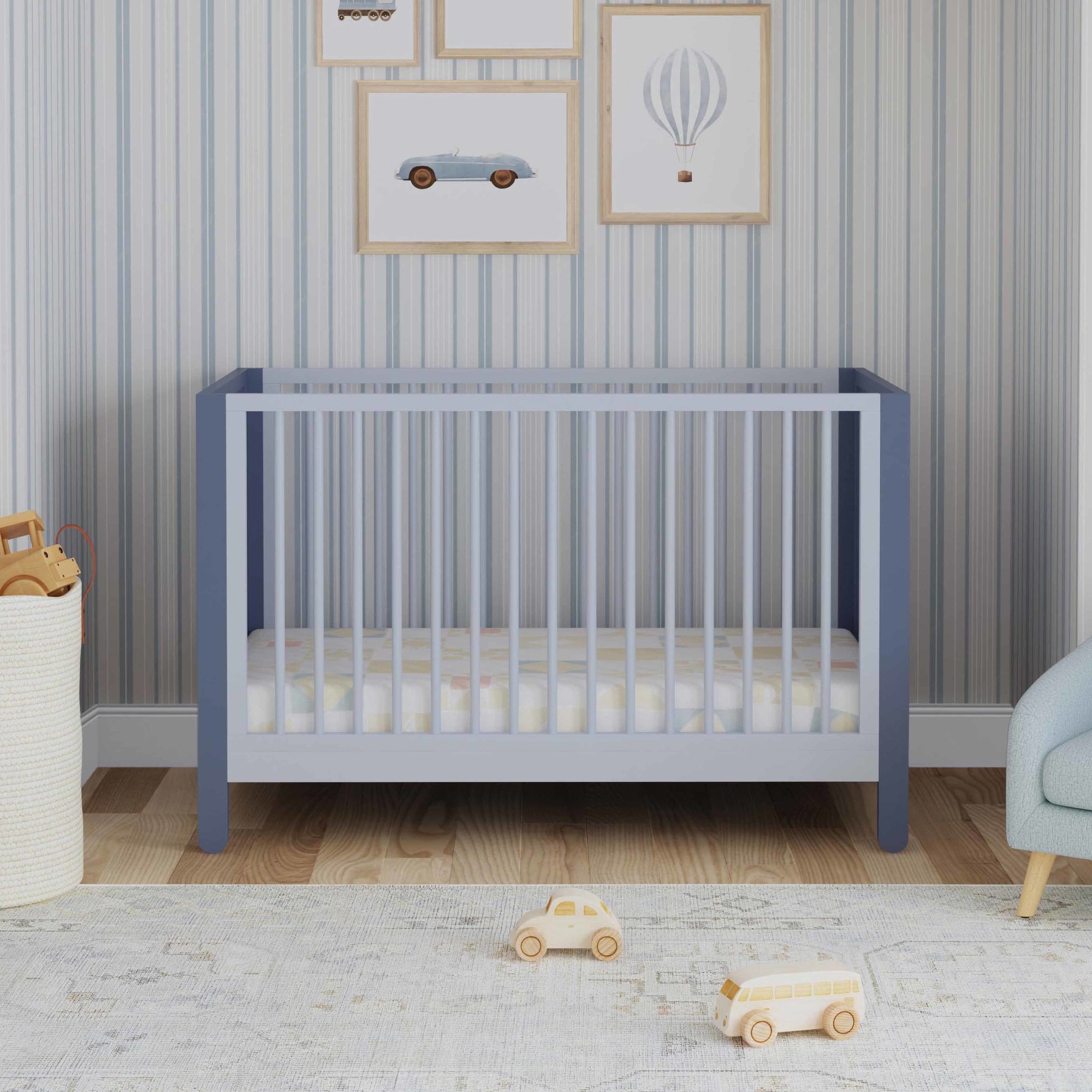 F30301CVBPB,Carter's,Marisol 4-in-1 Convertible Crib in Cove Blue/Powder Blue