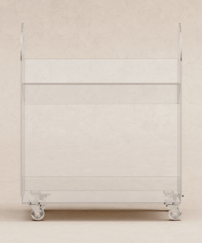 M15614K,Babyletto,Presto Acrylic Bookcase and Cart in Acrylic