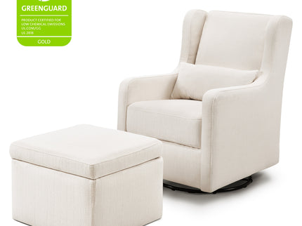 F18787PCM,Carter's,Adrian Swivel Glider with Storage Ottoman in Performance Cream Linen