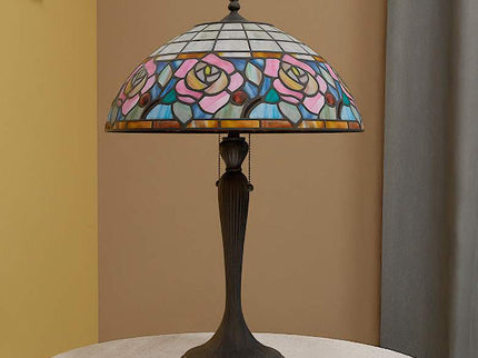 Quoizel Betty 24" High 2-Light Matte Black Floral Art Glass Table Lamp