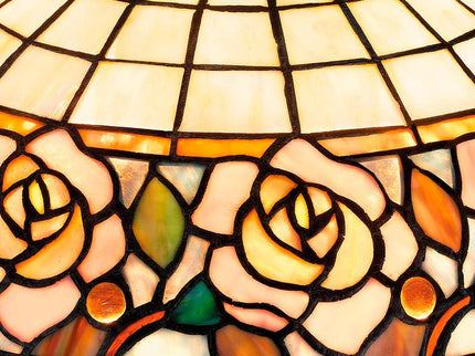 Quoizel Betty 24" High 2-Light Matte Black Floral Art Glass Table Lamp