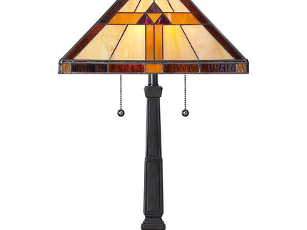 Quoizel Bryant 23" High Bronze Tiffany-Style Architectural Table Lamp