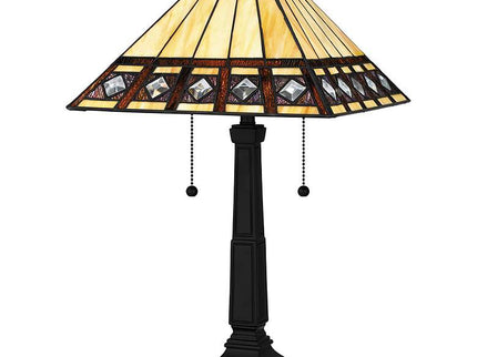 Quoizel Chardonnay 23" High 2-Light Matte Black Mission Table Lamp