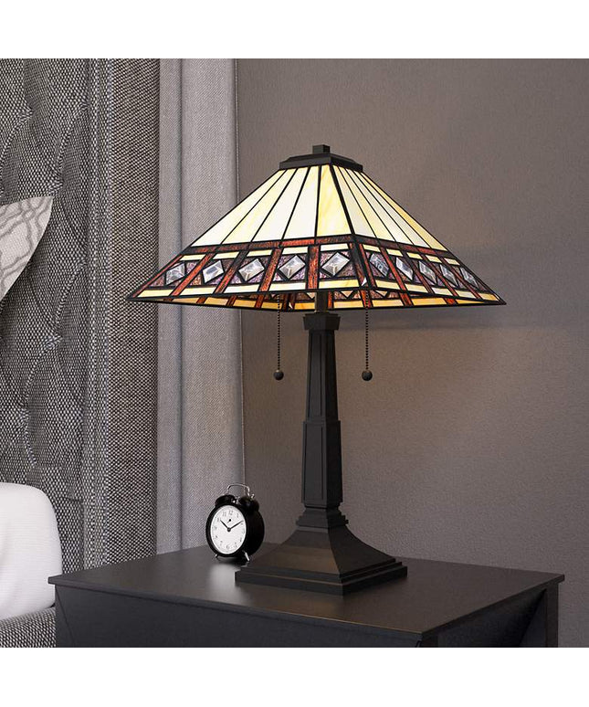 Quoizel Chardonnay 23" High 2-Light Matte Black Mission Table Lamp