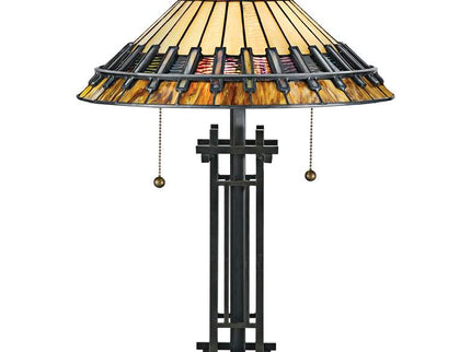 Quoizel Chastain 22 1/2" High Arts and Crafts Tiffany-Style Table Lamp