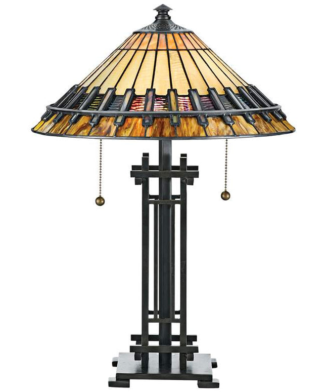 Quoizel Chastain 22 1/2" High Arts and Crafts Tiffany-Style Table Lamp