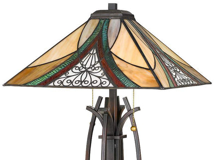 Quoizel Orleans 24 3/4" High Valiant Bronze Tiffany-Style Table Lamp
