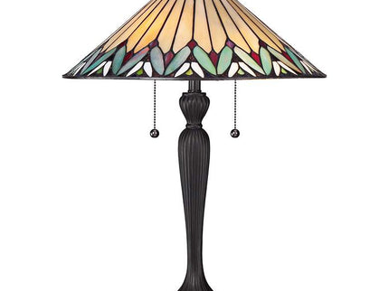 Quoizel Pearson 23" High Twin Light Tiffany-Style Table Lamp