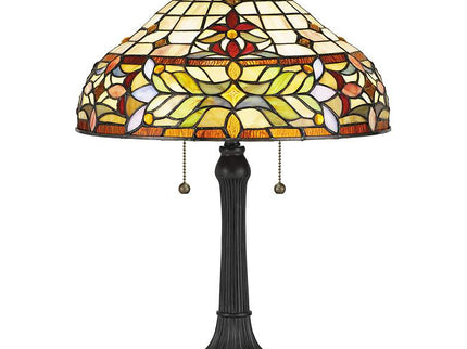 Quoizel Quinn 22 1/2" High Bronze Tiffany-Style Accent Table Lamp