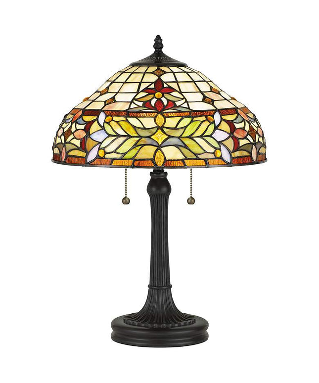 Quoizel Quinn 22 1/2" High Bronze Tiffany-Style Accent Table Lamp
