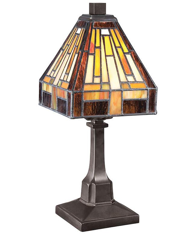 Quoizel Stephen 12" High Vintage Bronze Tiffany Style Accent Lamp