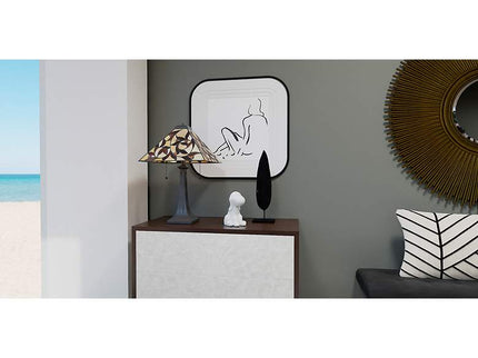 Quoizel Zion Matte Black Tiffany Table Lamp