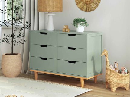 W4926LSHY,DaVinci,Marley 6-Drawer Double Dresser in Light Sage & Honey