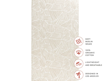 T29235,Babyletto,Oat Stripe Muslin Crib Sheet in GOTS Certified Organic Cotton