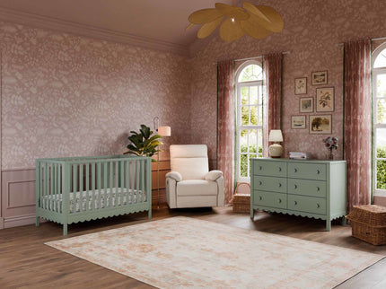 M27826LS,DaVinci,Sammy Scallop 6-Drawer Dresser in Light Sage