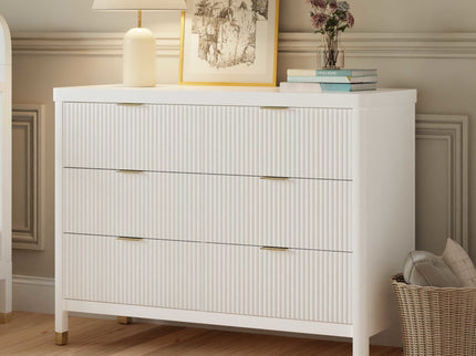 M26716RW,Namesake,Brimsley Tambour 6-Drawer Assembled Dresser in Warm White