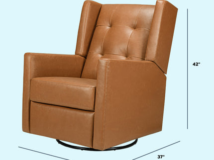 M21287VTL,DaVinci,Maddox recliner and swivel glider in Vegan Tan Leather