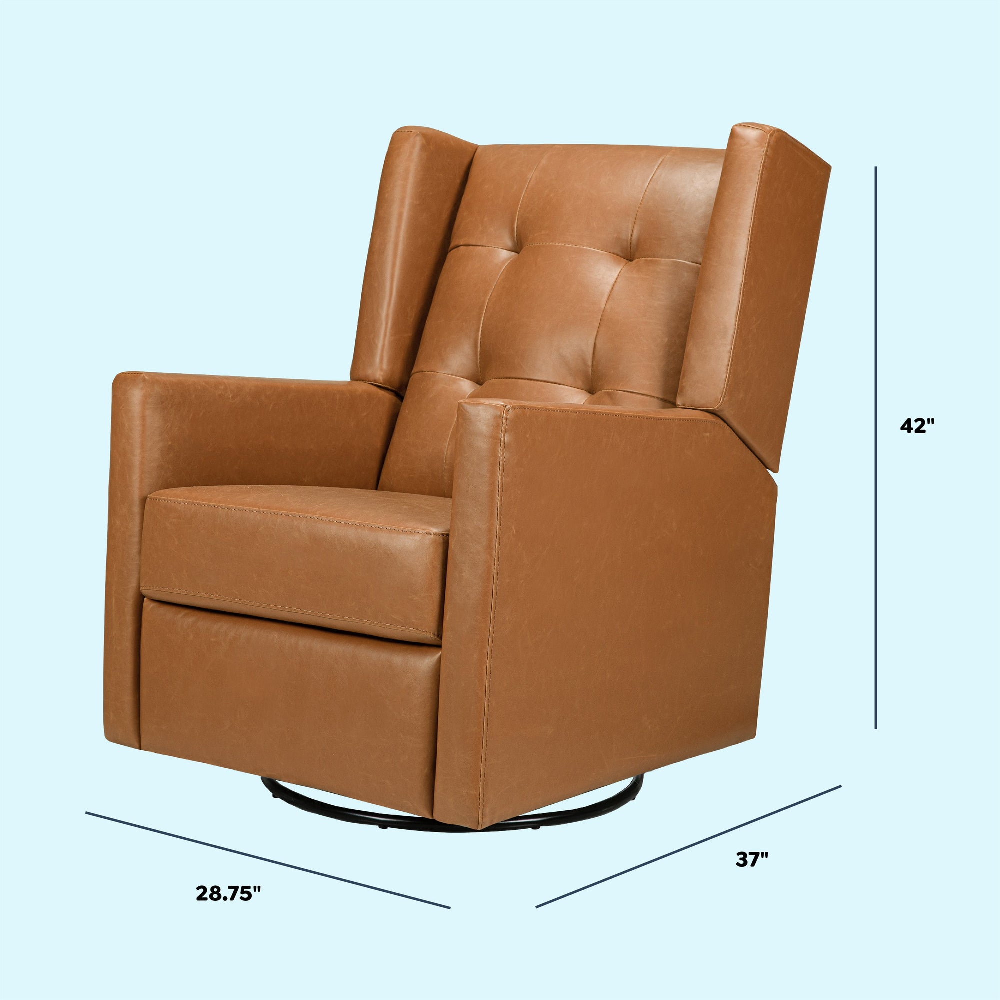 M21287VTL,DaVinci,Maddox recliner and swivel glider in Vegan Tan Leather