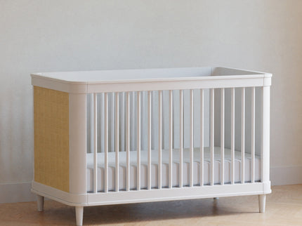 M23701RWHC,Namesake,Marin with Cane 3-in-1 Convertible Crib in Warm White and Honey Cane