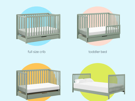 F11951LS,Carter's,Colby 4-in-1 Convertible Crib w/ Trundle Drawer in Light Sage