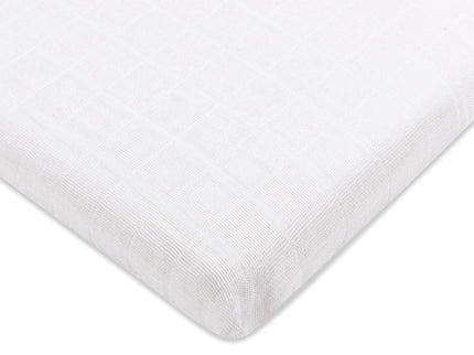 T29434,Babyletto,Plain White Muslin All-Stages Bassinet Sheet in GOTS Certified Organic Cotton
