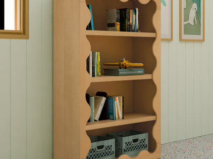 M31111HY,Babyletto Kids,Lido Wave Bookcase in Honey
