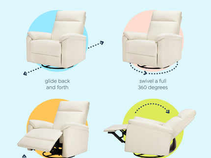 M24387VN,DaVinci,Suzy Swivel Recliner in Vanilla