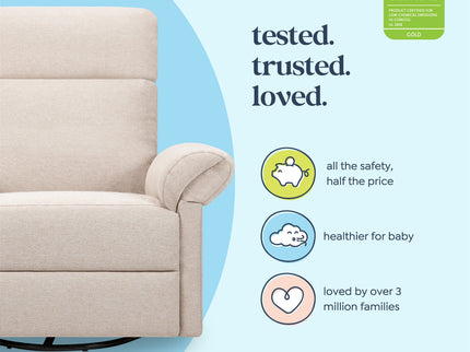 M24386BH,DaVinci,Suzy Flex Swivel Recliner w/ Adj. Arms & Headrest in Beach