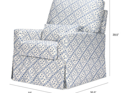 M21787BLT,Namesake,Sarah Flint x Namesake Crawford Swivel Glider in Blue Lattice Performance Eco-Weave